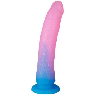 Baseks Gradient Glitter Large Blue Dildo 8.9 Inch - Blue