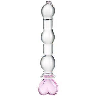 Baseks Heart Beaded Glass Dildo 8.5 Inch