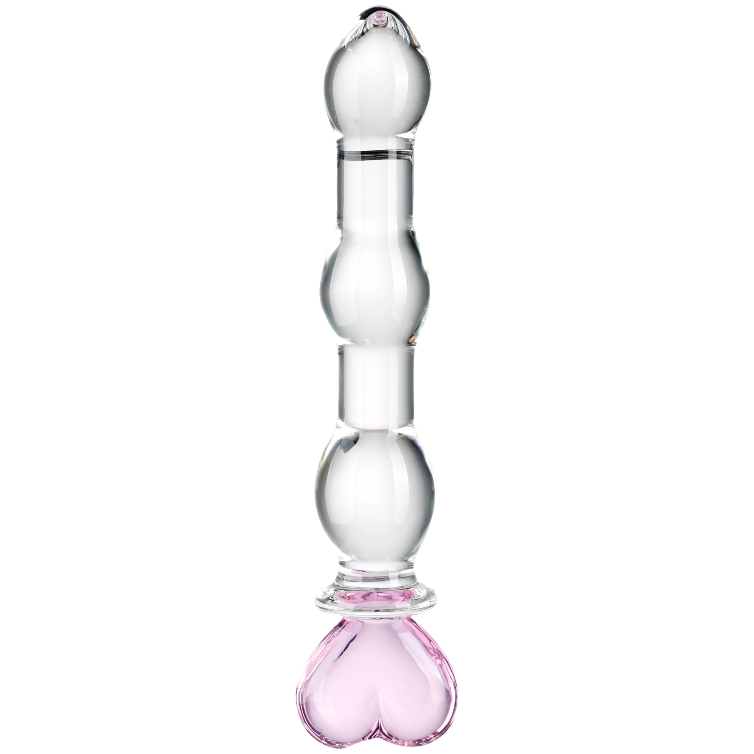 Baseks Heart Beaded Glass Dildo 8.5 Inch