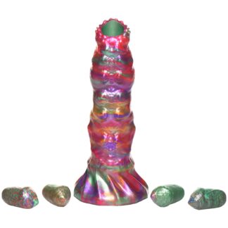 Creature Cocks Larva Ovipositor Silicone Dildo with Eggs 9.1 Inch - Mixed colours