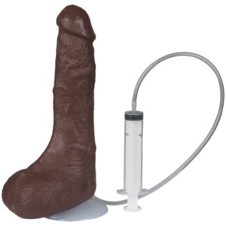 Doc Johnson Bust It Squirting Realistic Dildo Chocolate 9.5 Inch - Brown