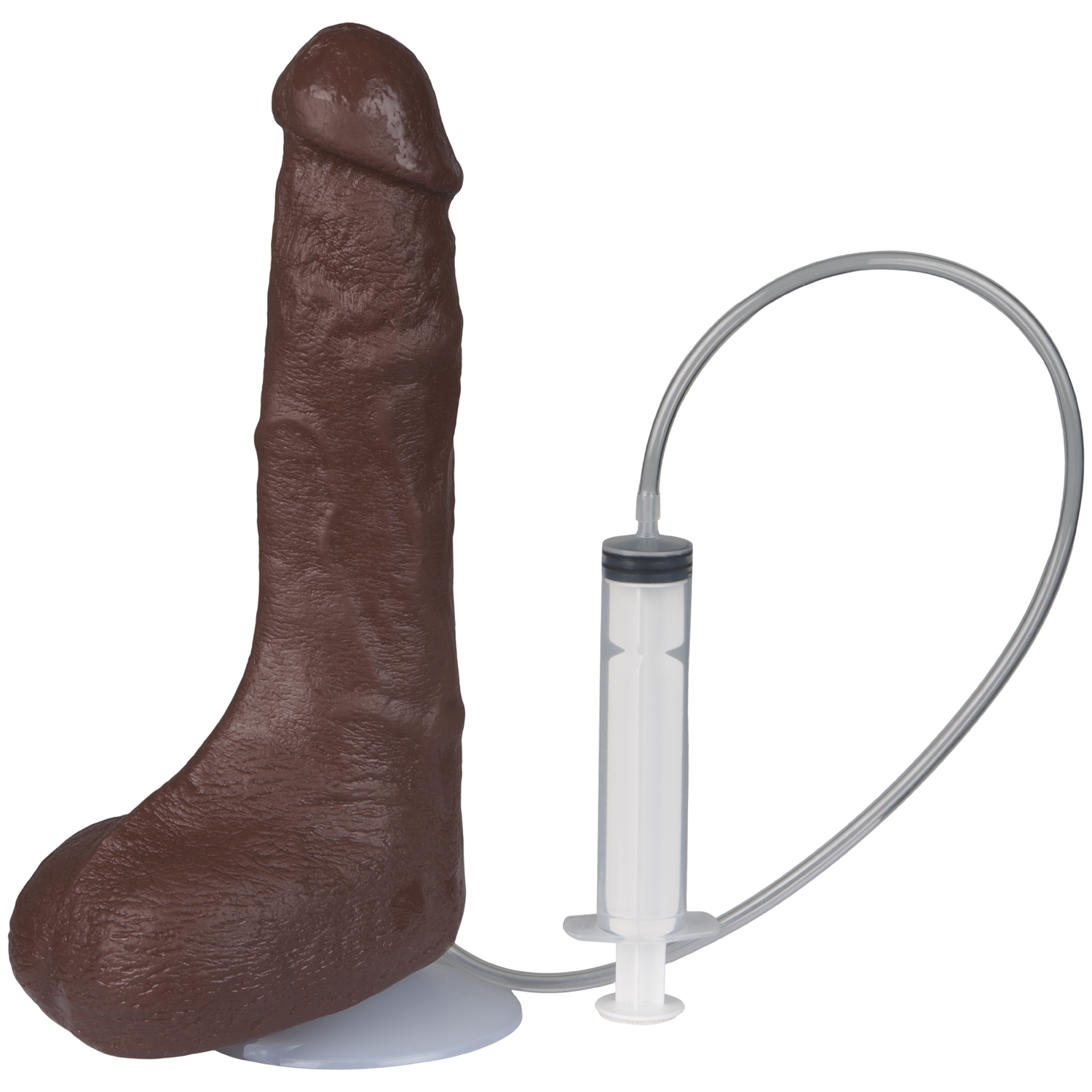 Doc Johnson Bust It Squirting Realistic Dildo Chocolate 9.5 Inch - Brown