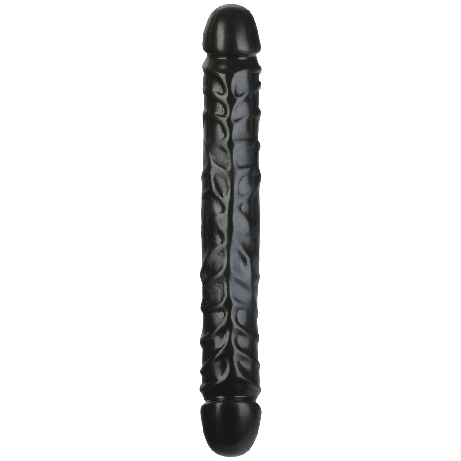 Doc Johnson Jr. Veined Double Dildo 11.8 Inch - Black