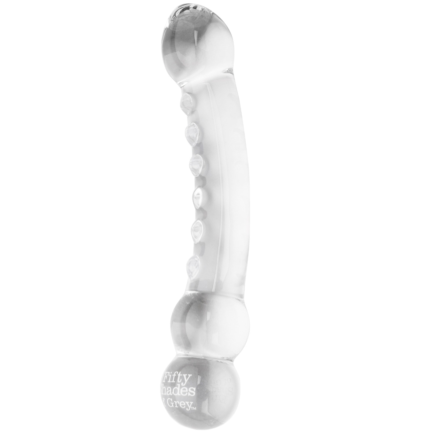 Fifty Shades of Grey Drive Me Crazy Glass Massage Dildo 7.5 Inch - Clear