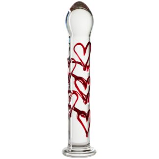 Gildo No. 30 Glass Dildo with Hearts 6.9 Inch - Clear