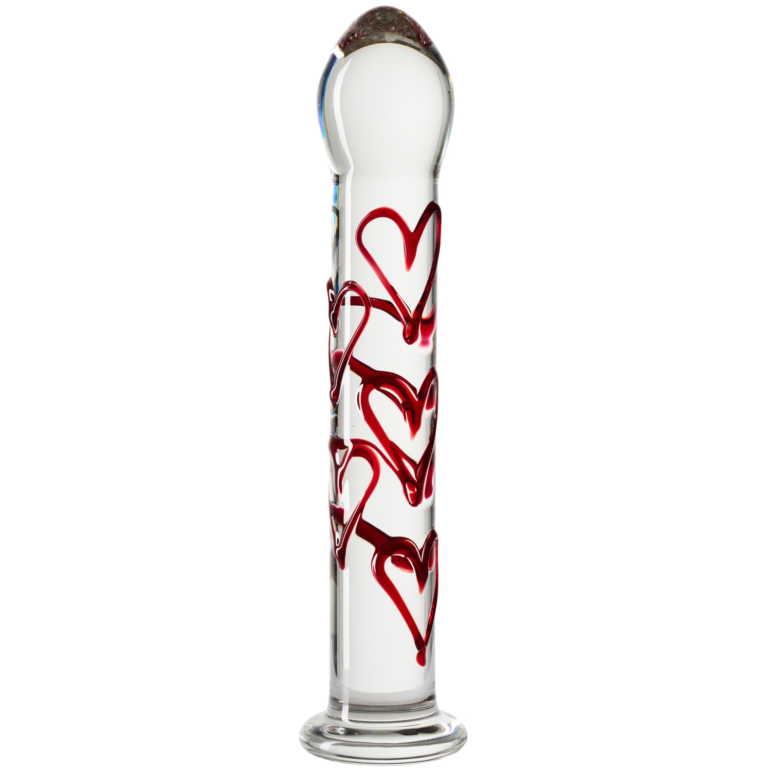 Gildo No. 30 Glass Dildo with Hearts 6.9 Inch - Clear