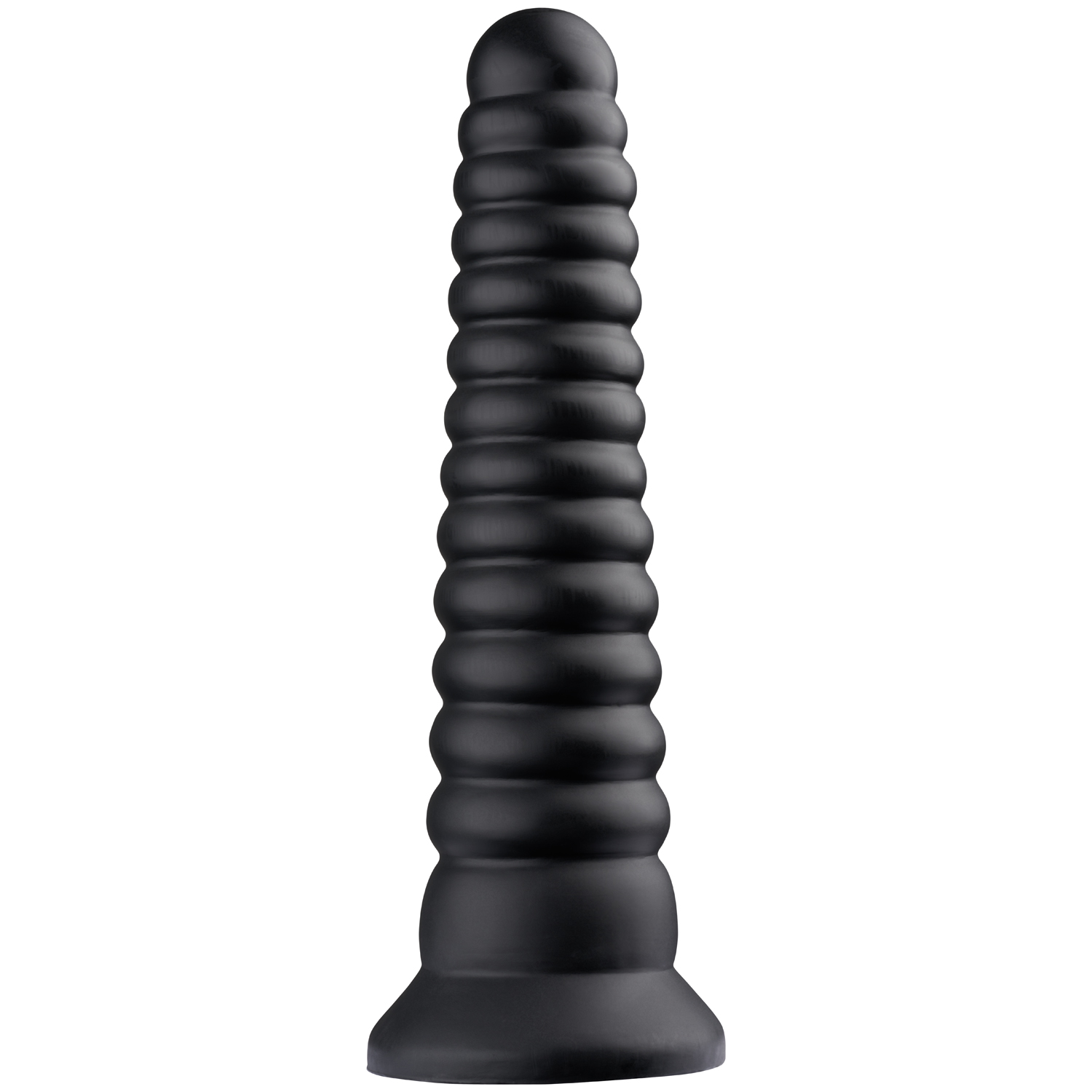 Hismith Black KlicLok Ribbed Dildo Tower 9.8 Inch