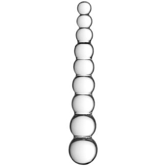Icicles No 2 Beaded Glass Dildo 8.5 Inch - Clear