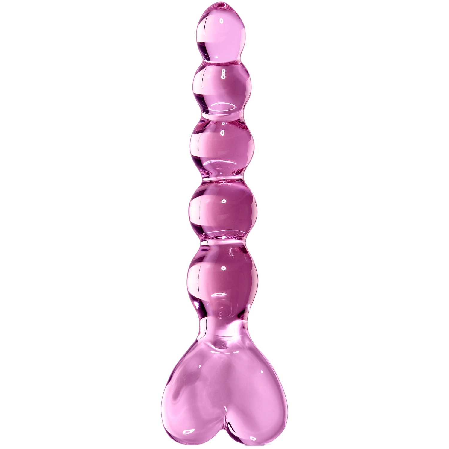 Icicles No 43 Heart Glass Dildo 7.9 Inch - Pink