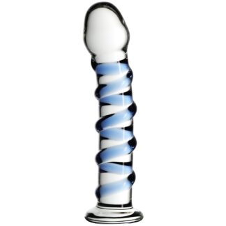Icicles No 5 Blue Glass Dildo 7 Inch - Clear