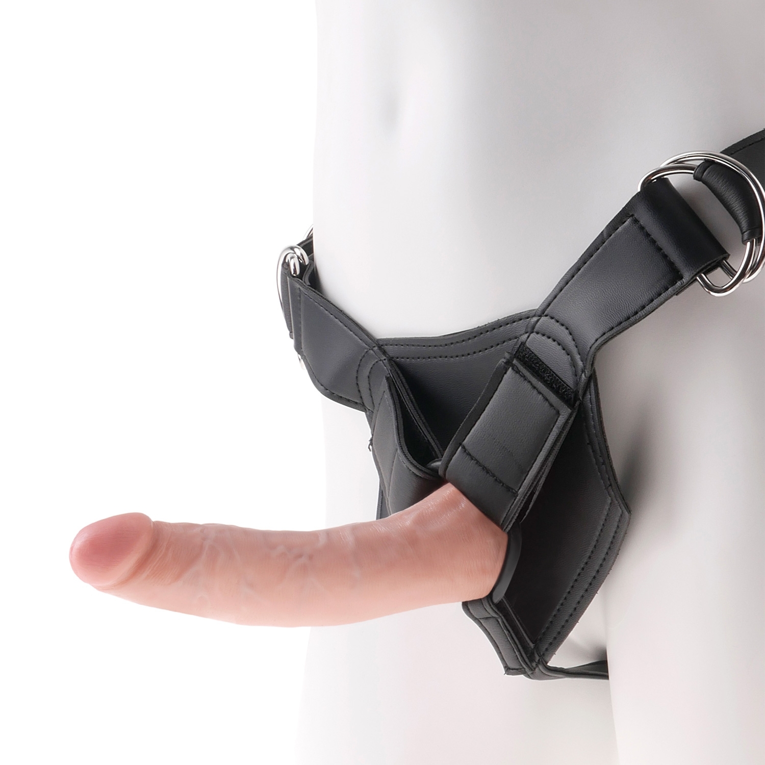King Cock Harness with Dildo 7.1 Inch - Nude