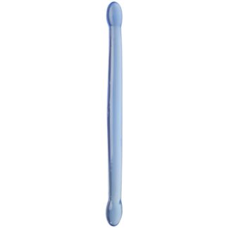 RealRock Crystal Clear Double Dildo 16.5 Inch - Blue