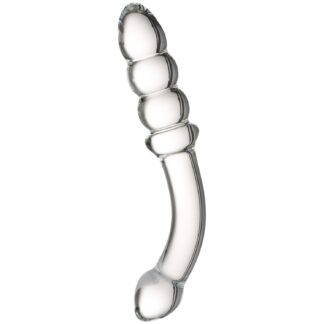 Sinful Ribbed Glass Dildo 7.3 Inch - Clear