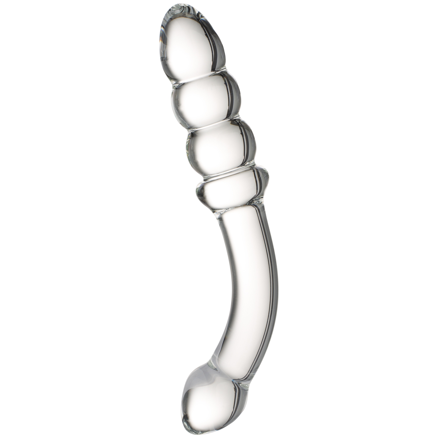 Sinful Ribbed Glass Dildo 7.3 Inch - Clear