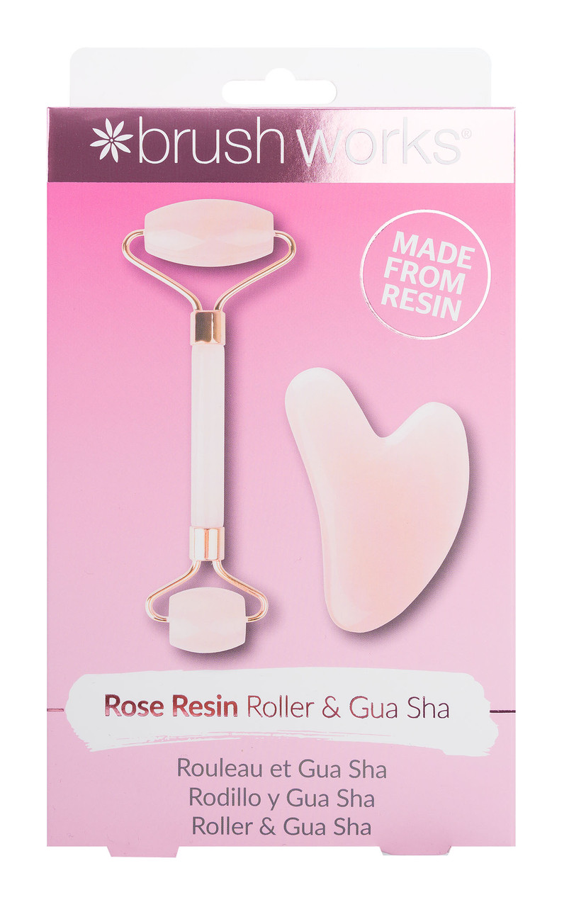 Brushworks Rose Resin Roller & Gua Sha