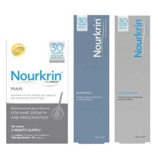 Nourkrin Man Hair Growth Programme (Free Shampoo and Conditioner) 180 Tablets + 150ml + 150ml