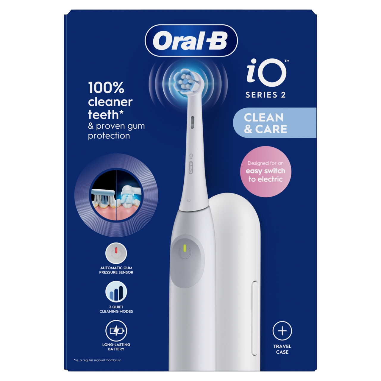 Oral-B iO2 White Electric Toothbrush + Travel Case