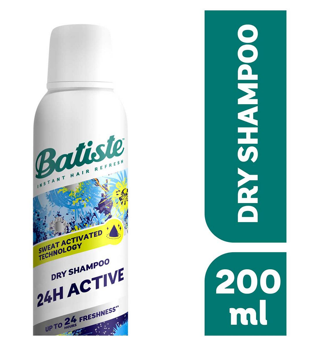 Batiste 24H Active Sweat Activated Dry Shampoo, Hair Shampoo200 ml, 200ml