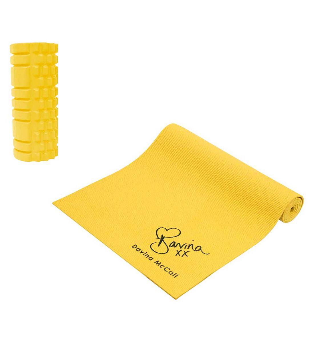 DAVINA McCALL Yoga Mat & Foam Roller Set Yellow