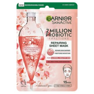 Garnier Skinactive Probiotic Repairing Face Sheet Mask With 2 Million Fractions, 22g