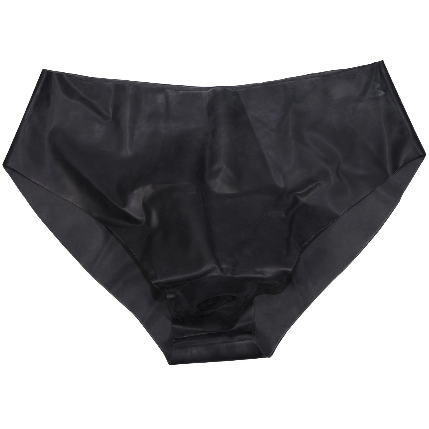 Late X Latex Panties with Dildo - Black - M