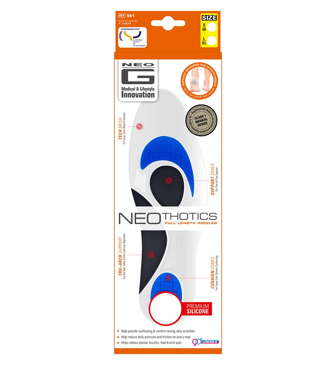 Neo G Neothotics Full Length Insoles Large - 1 Pair