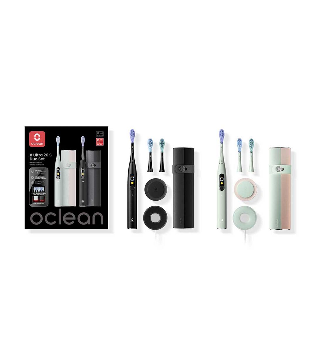 Oclean Ultra 20 Electric Toothbrush Green And Black Duo Set
