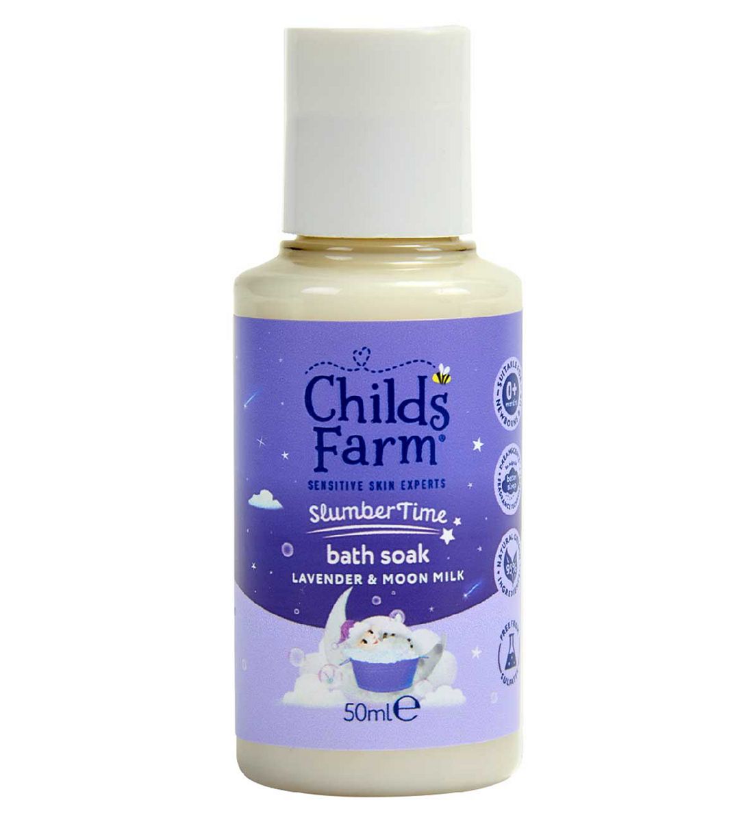 Childs Farm Slumbertime Bath Soak 50Ml Lavender & Moon Milk Gentle Bubble For Babies, Kids Sensitive Skin