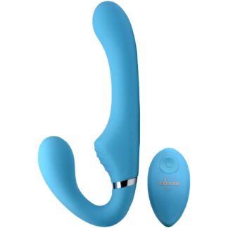 Strap U Mighty Rider Vibrating Strap-on - Blue